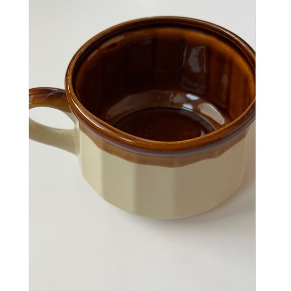 Vintage New Mexico Cream and Brown Glazed Wide Mouth 16 oz Mug Soup Bowl - Picture 2 of 4